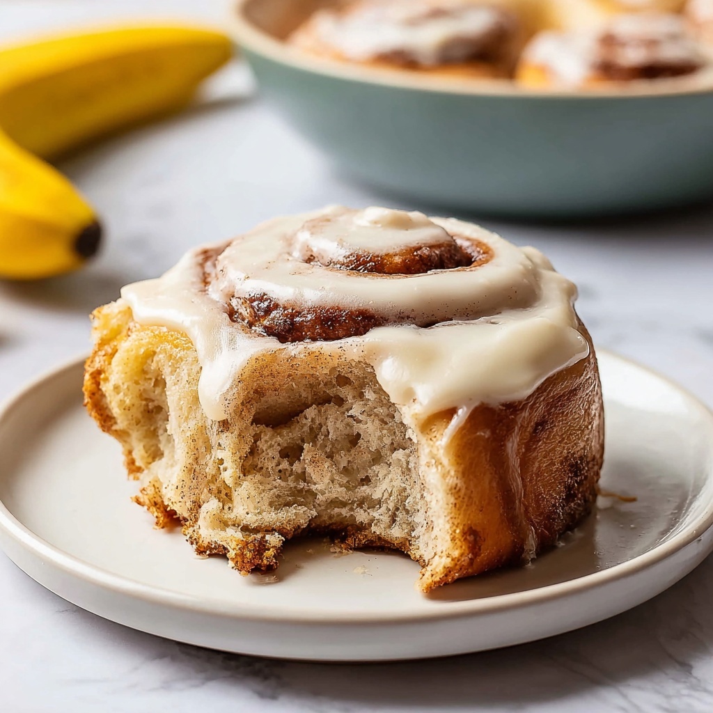 Banana Bread Cinnamon Rolls with Cream Cheese Frosting Recipe - Recipe Image