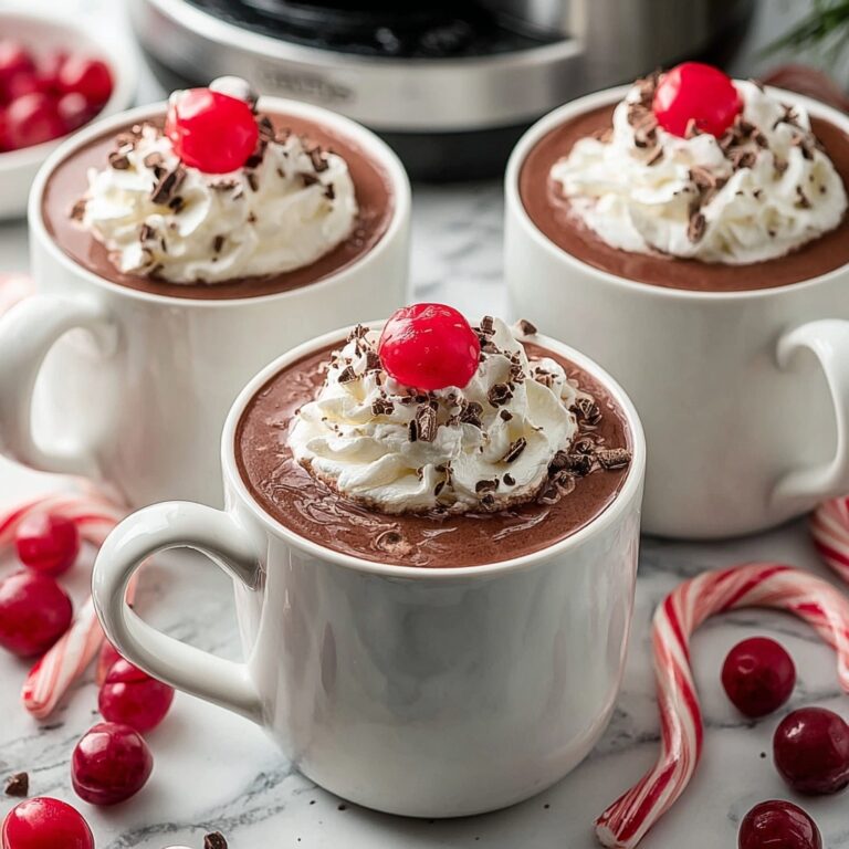 Slow Cooker Chocolate Covered Cherry Hot Chocolate Recipe