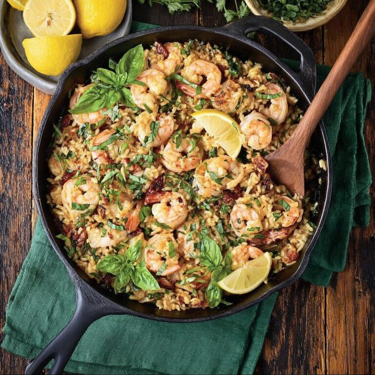 Creamy Tuscan Shrimp Orzo with Sun-Dried Tomatoes Recipe
