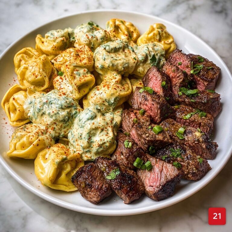 Garlic Steak & Cheese-Filled Tortellini Skillet Recipe
