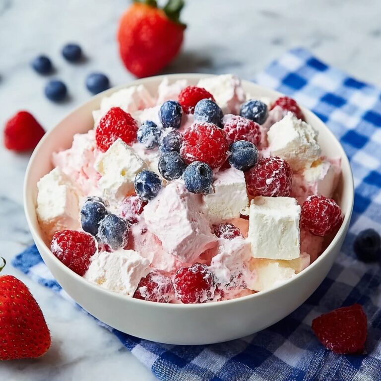 Red, White, and Blue Cheesecake Salad Recipe
