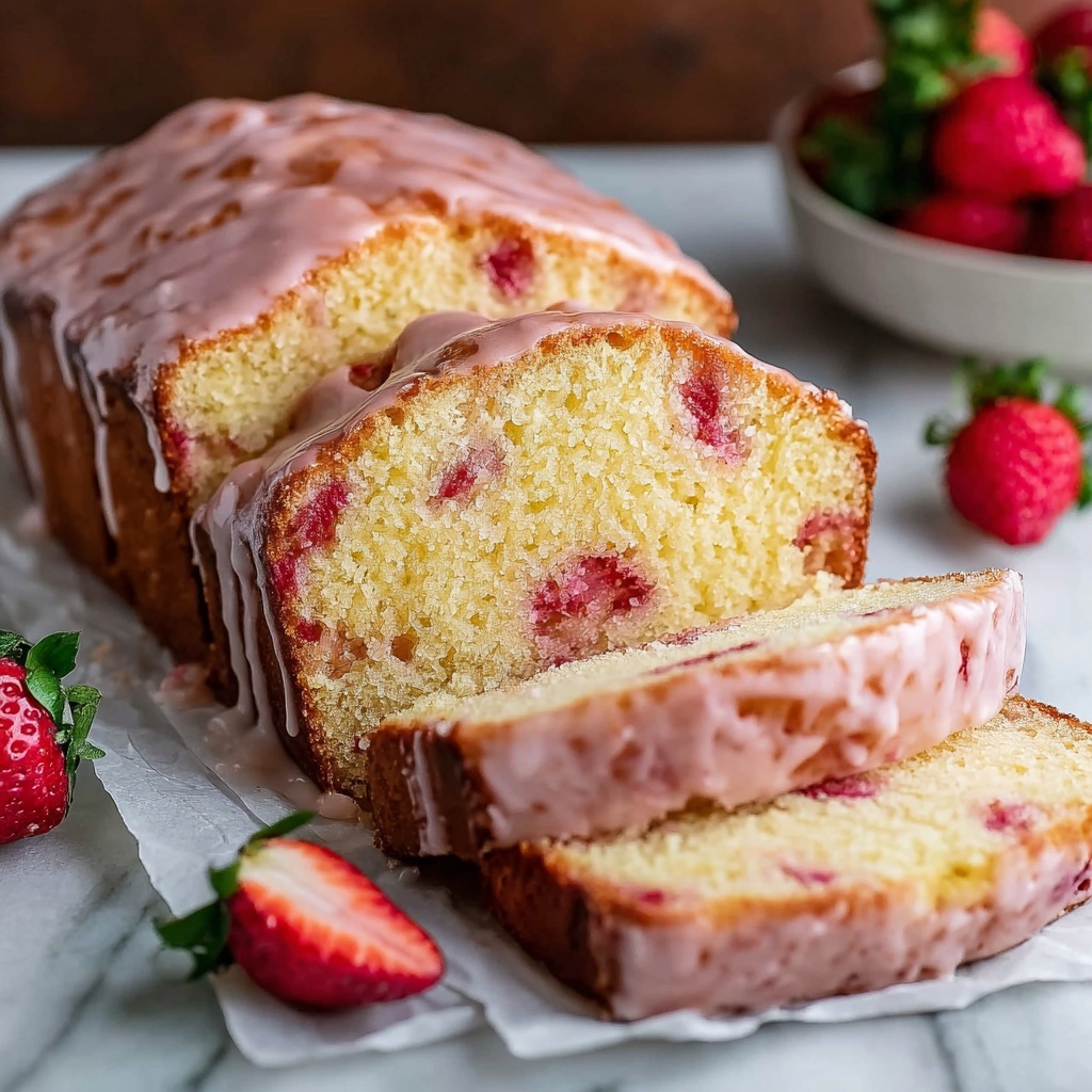 Strawberry Pound Cake with Strawberry Glaze Recipe - Recipe Image