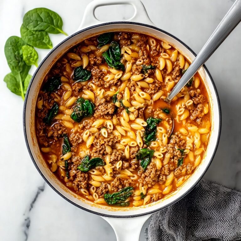 Hearty Ground Beef Orzo with Tomato Cream Sauce Recipe