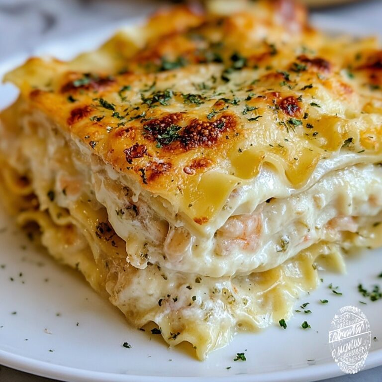 Creamy Garlic Butter Shrimp Scampi Lasagna Recipe