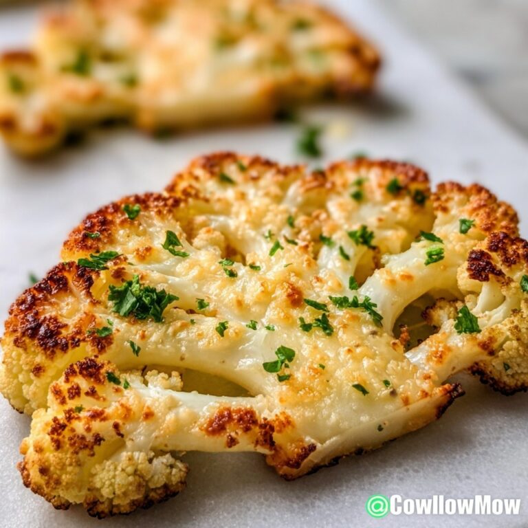 Golden Crusted Cheesy Cauliflower Steaks Recipe