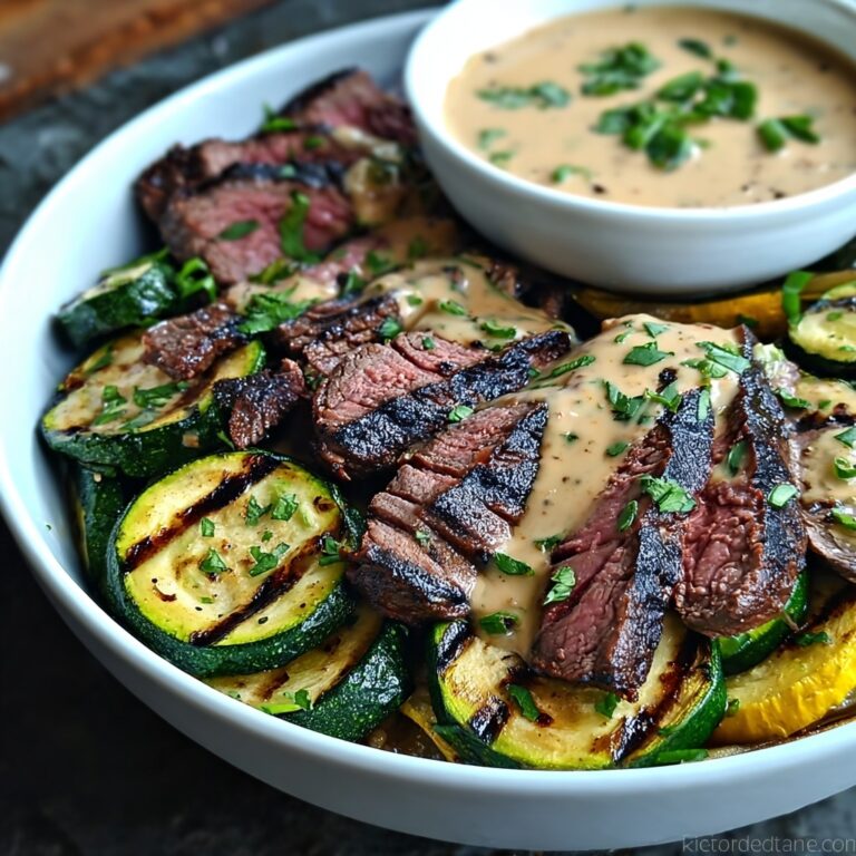 Grilled Steak Creamy Zucchini Bowl Recipe
