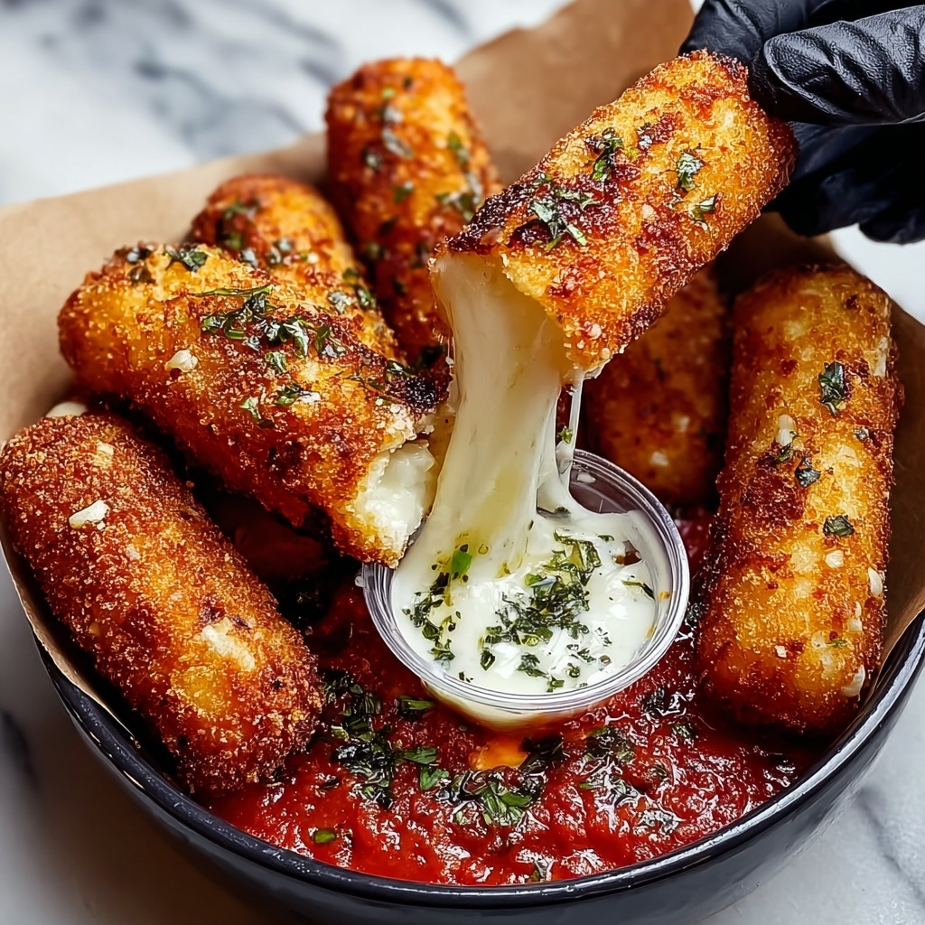 Crispy Mozzarella Sticks with Marinara Sauce & Creamy Dip Recipe - Recipe Image