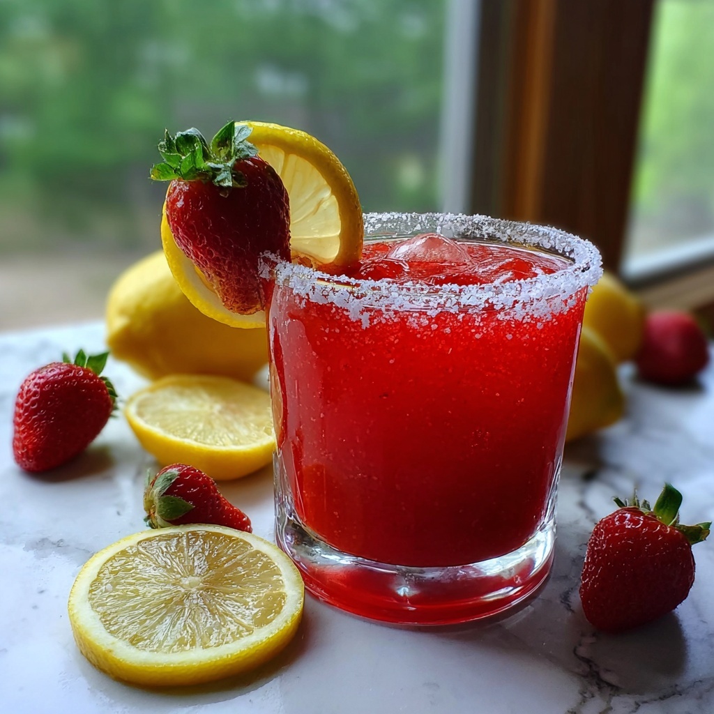 Strawberry Lemonade Mocktail Margarita Recipe - Recipe Image