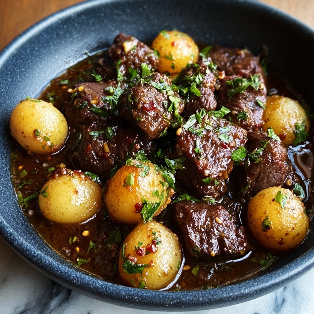 Garlic Butter Beef Bites with Potatoes Recipe - Recipe Image